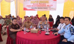 Polres Rohul gelar kegiatan Bakti Sosial dan Bantuan Sosial dalam menyambut HUT Bhayangkara ke 77